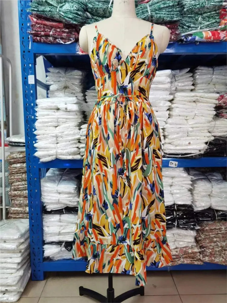 Boho Spaghetti Strap Sundress