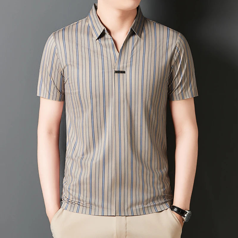 Luxury Striped Polo Shirt