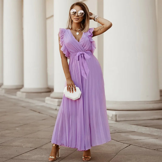 Sexy V-Neck Butterfly Maxi